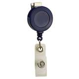 Retractable Round Badge Reel with Swivel Clip, Strap End Fitting, Blue, 3ft redirect to product page